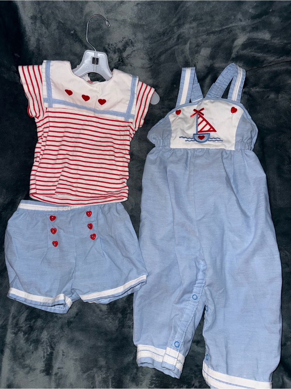 Vintage Carter’s 3 piece set. Blue & Red Nautical 24 months